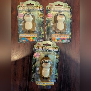 3 Sloth Pooper Candy Dispenser Wind-Up Walks Poops Novelty Toy BB 09/2025